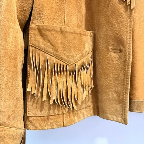 Vintage Ralph Lauren Dry Goods Supply Fringe Suede Western Jacket - Picture 7 of 11